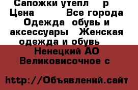 Сапожки утепл. 39р. › Цена ­ 650 - Все города Одежда, обувь и аксессуары » Женская одежда и обувь   . Ненецкий АО,Великовисочное с.